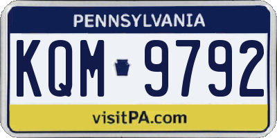 PA license plate KQM9792