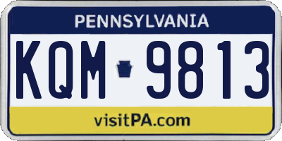 PA license plate KQM9813