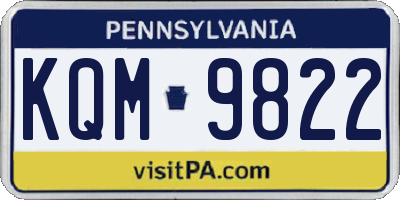 PA license plate KQM9822