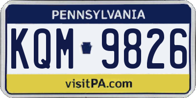 PA license plate KQM9826