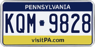 PA license plate KQM9828