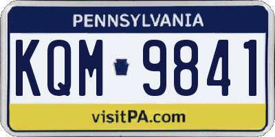 PA license plate KQM9841