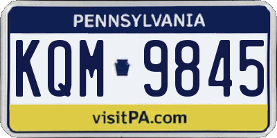 PA license plate KQM9845