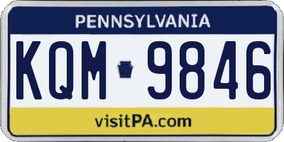 PA license plate KQM9846