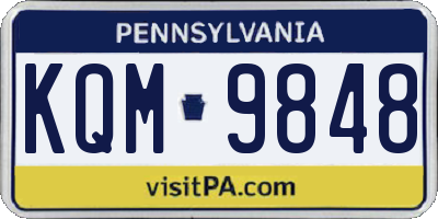 PA license plate KQM9848