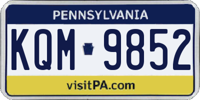 PA license plate KQM9852