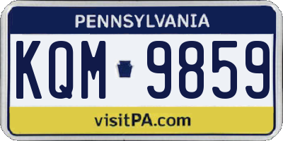 PA license plate KQM9859