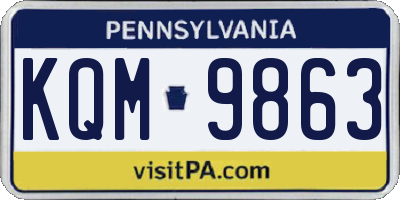 PA license plate KQM9863
