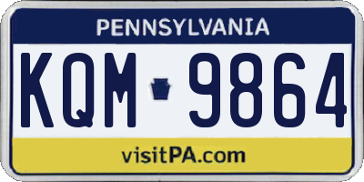 PA license plate KQM9864