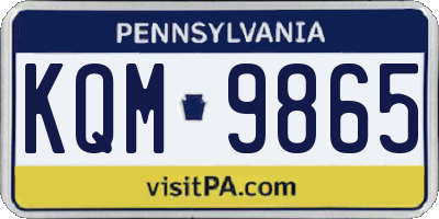 PA license plate KQM9865