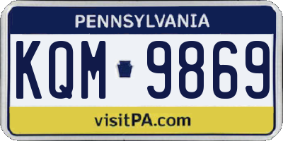 PA license plate KQM9869