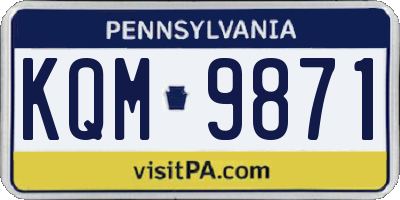 PA license plate KQM9871