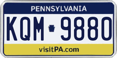 PA license plate KQM9880