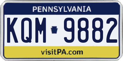 PA license plate KQM9882