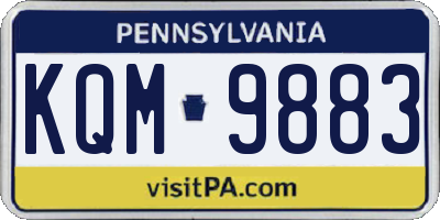 PA license plate KQM9883