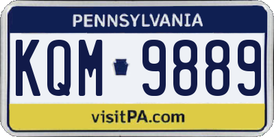 PA license plate KQM9889