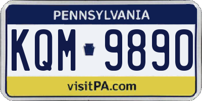 PA license plate KQM9890