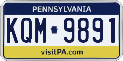PA license plate KQM9891