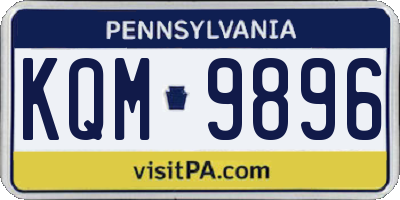 PA license plate KQM9896