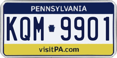 PA license plate KQM9901