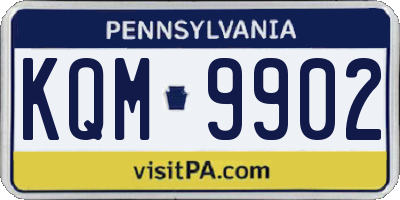 PA license plate KQM9902