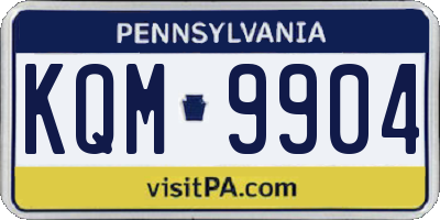 PA license plate KQM9904