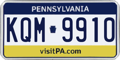PA license plate KQM9910