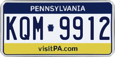 PA license plate KQM9912