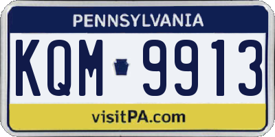 PA license plate KQM9913