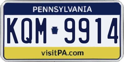 PA license plate KQM9914