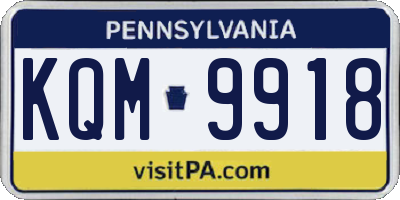 PA license plate KQM9918