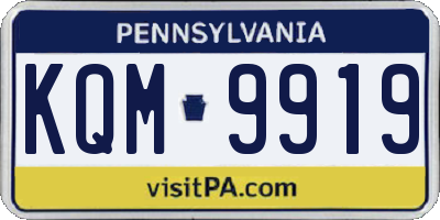 PA license plate KQM9919