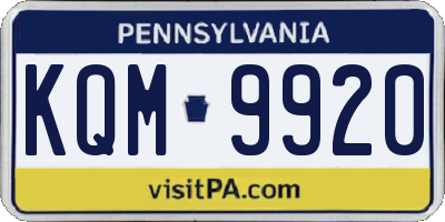PA license plate KQM9920