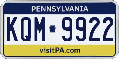 PA license plate KQM9922