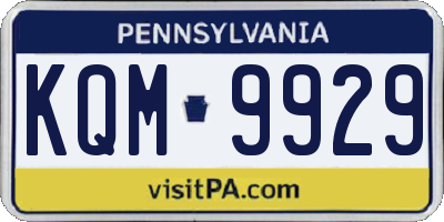 PA license plate KQM9929