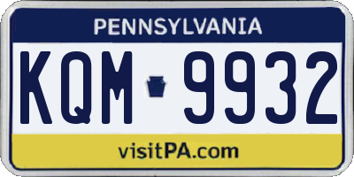 PA license plate KQM9932