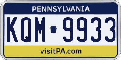 PA license plate KQM9933