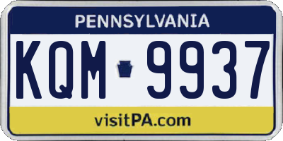 PA license plate KQM9937