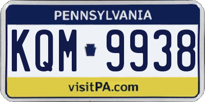 PA license plate KQM9938