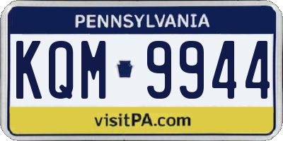 PA license plate KQM9944