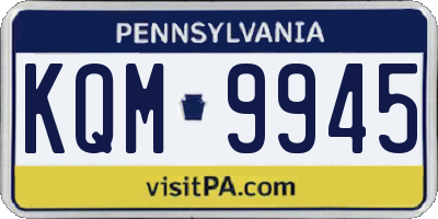 PA license plate KQM9945