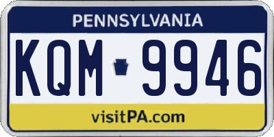PA license plate KQM9946