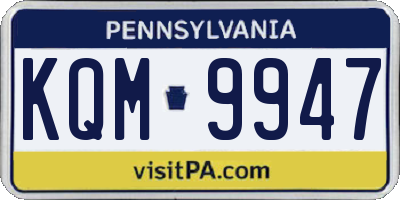 PA license plate KQM9947