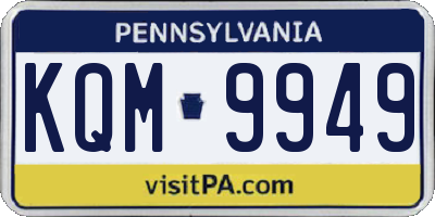 PA license plate KQM9949