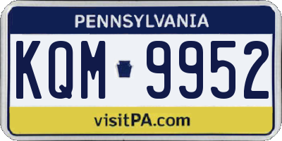 PA license plate KQM9952