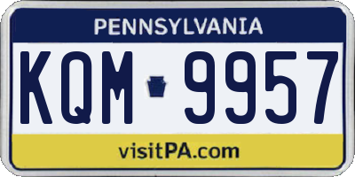 PA license plate KQM9957