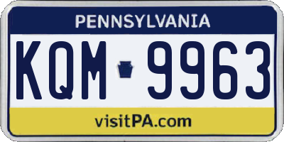 PA license plate KQM9963