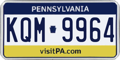 PA license plate KQM9964