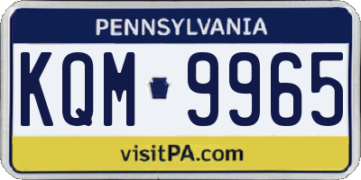 PA license plate KQM9965