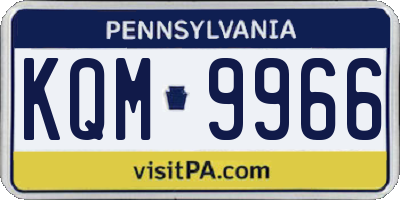 PA license plate KQM9966